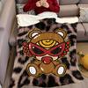 H-Hysteric-s Bear Flannel Blanket Warm Soft Halloween Christmas Couch Warm Cozy Decorative Decor Gift for All Season