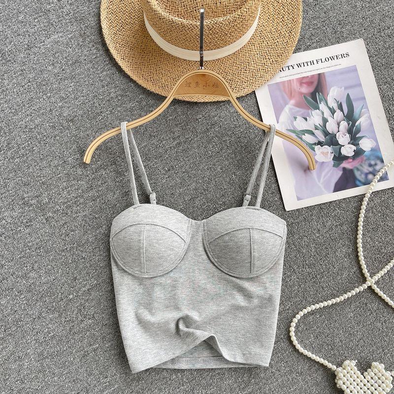 European and American Sexy Outdoor All-Matching Pure Color Camisole