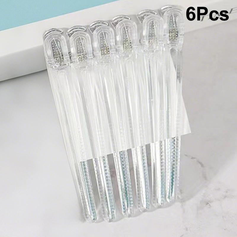 

6Pcs Plastic Edge Clip Hairpin Accessories Colorful Duck Beak Clip Crystal Clip Long Hairpin Hair Styling Tools Barber Shop белый