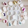 Handmade Easter Bunny Pendant Mold Cute Drop Glue Plaster Mold  Happy Easter Decor