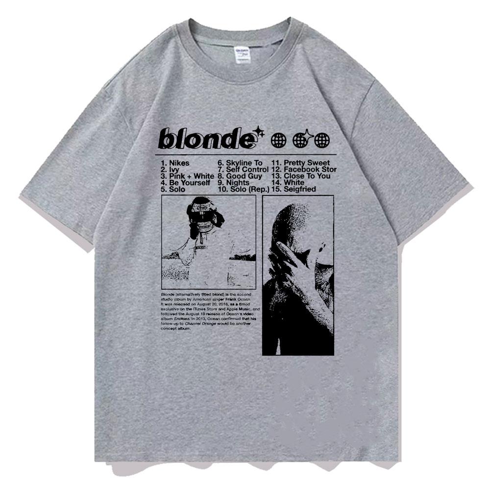 Best Famous Rapper Frank Hip Hop Oversized T Shirts Ocean Fashion Streetwear Unisexs Blond Tshirt Unisex Women Vintage Casual Tees