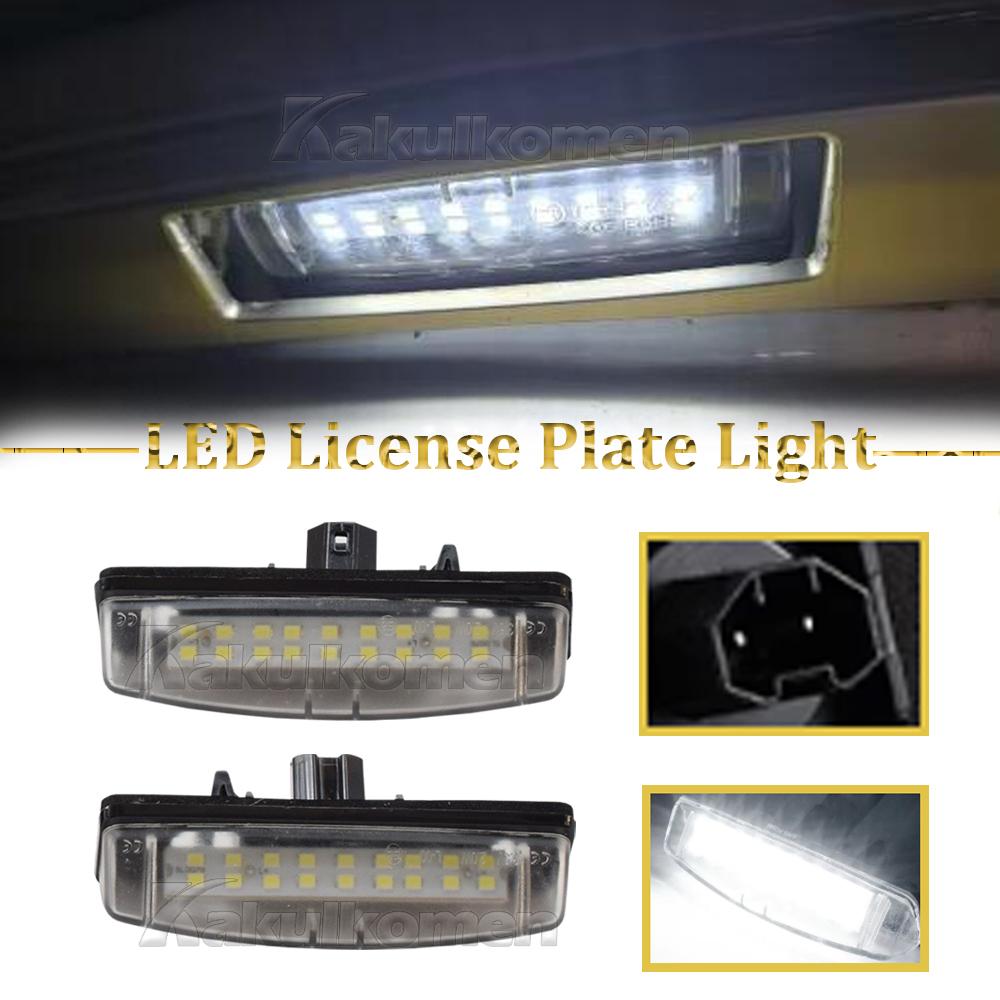 2Pcs For Toyota Camry Aurion Avensis Verso Echo Prius Mitsubishi Colt plus Grandis White LED Number License Plate Light License Plate Lights 2