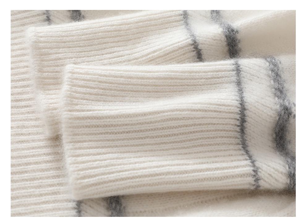 Lekasha Women's High Neck Cable Knit Cashmere Sweater - Warm for Autumn & Winter, White