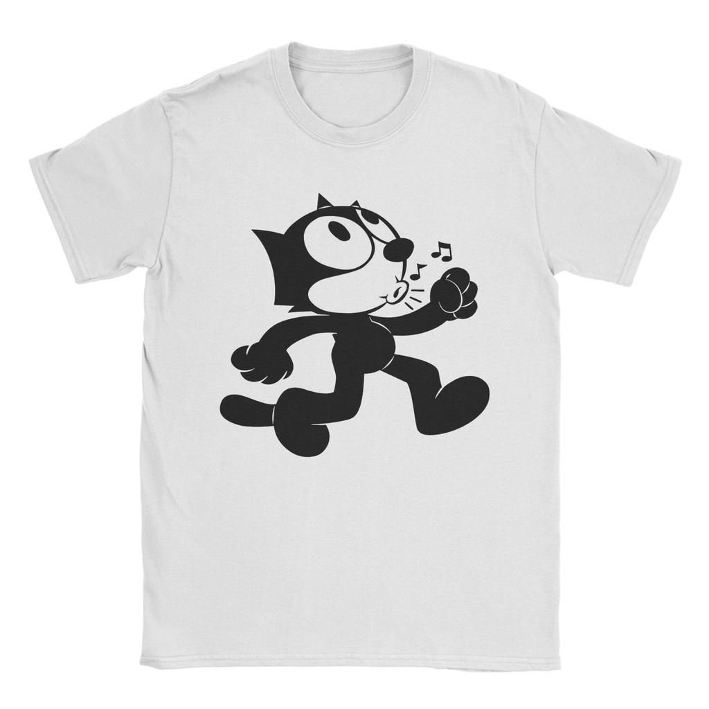 T-shirt à Manches Courtes Imprimé Graphique pour Hommes Femmes F-Felix le Chat Dessin Animé 100% Coton Vêtements T-shirts