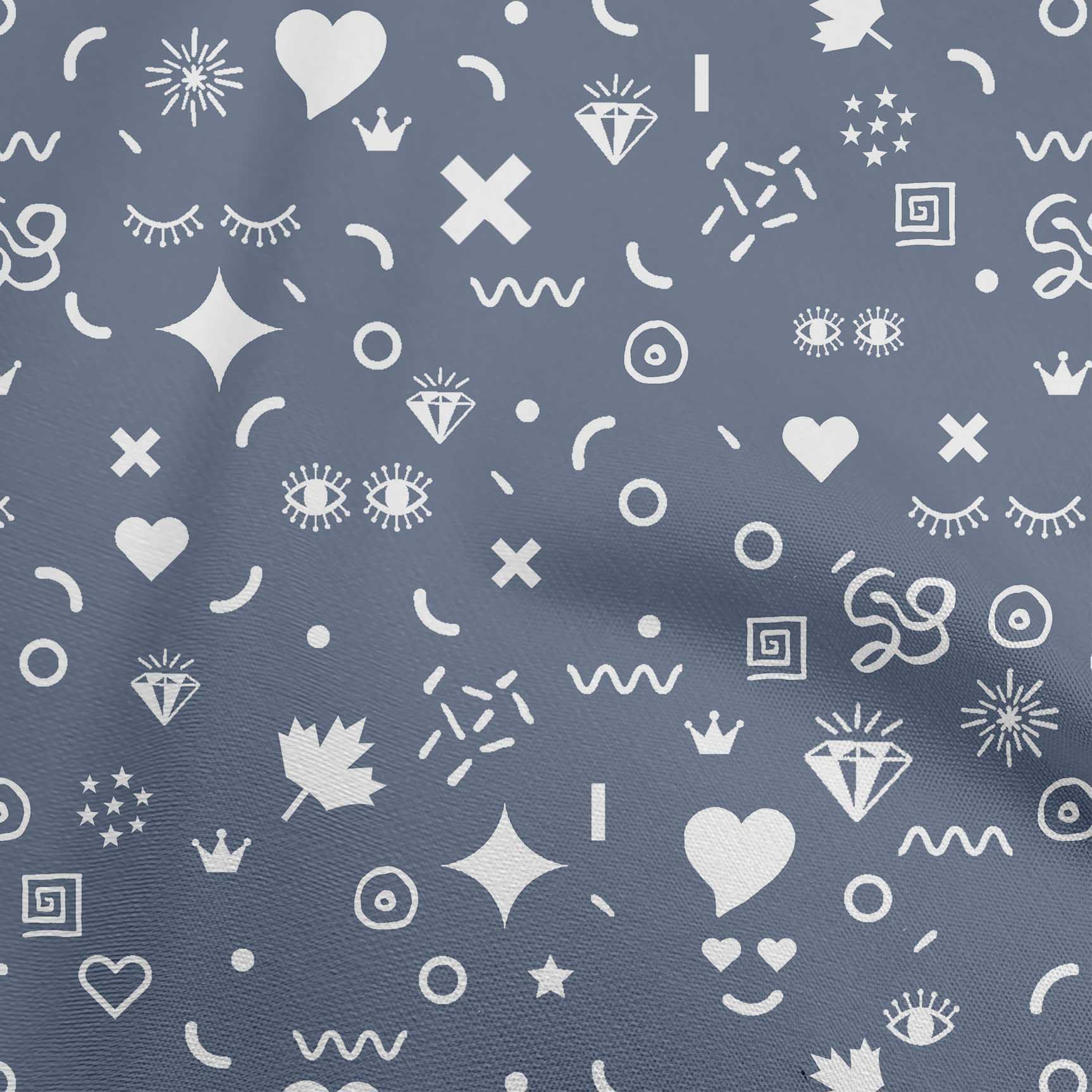 

oneOone Cotton Flex Grey Тканина Doodle Dress Тканина Тканина з принтом у дворі 40 дюймів 42 Inch Wide - Viscose Chiffon Фіолетовий