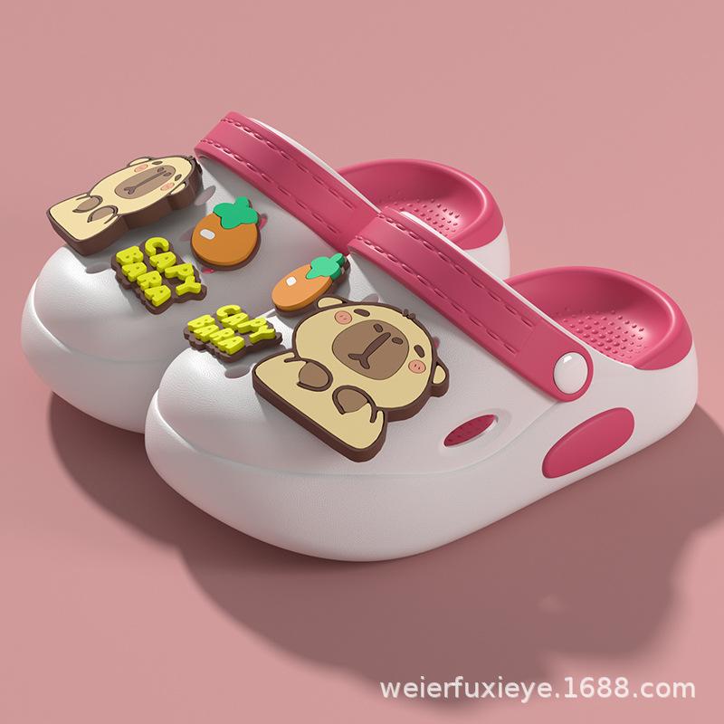 

Children s closed-toe clogs, summer cartoon cute indoor and outdoor non-slip soft-soled baby beach sandals for boys and girls 13Code【Inner Length12CM
