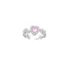 Pink Love Zircon Ring Women's Light Luxury Niche Ring Ring Sweet Couple Ring with Jewelry
