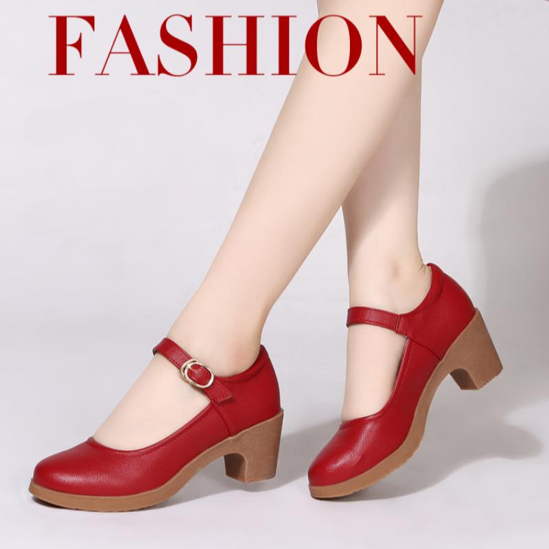 Mid-heel Soft-soled Dance Shoes for Women, Middle-aged and Elderly Mothers, Soft, Comfortable, Wear-resistant and Versatile High Heels