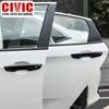 For Honda Civic 10th Gen 2016-2026 Car Carbon Fiber Style Black Exterior Door Handle Moulding Cover Trim Keyless Entry Decor