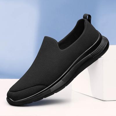 New Black Flying Woven Shoes Work Training Shoes Men's Soft Sole Non-slip, Wear-resistant and Breathable Outdoor Casual Breathable Cloth Shoes