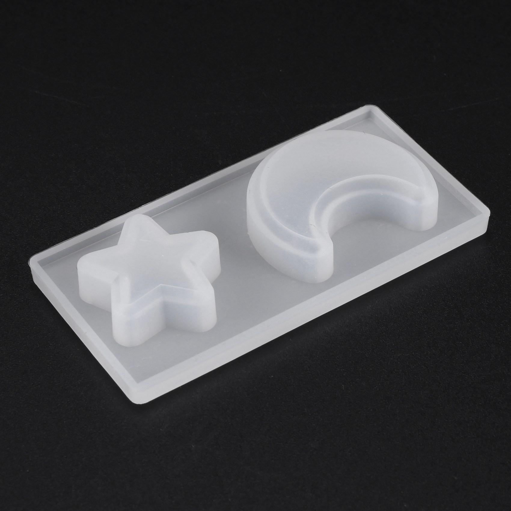 A95D-Cat Bear Paw Heart Moon Star Silicone Mold Resin Silicone Mould Handmade Diy Jewelry Making Epoxy Resin Molds прозрачный белый