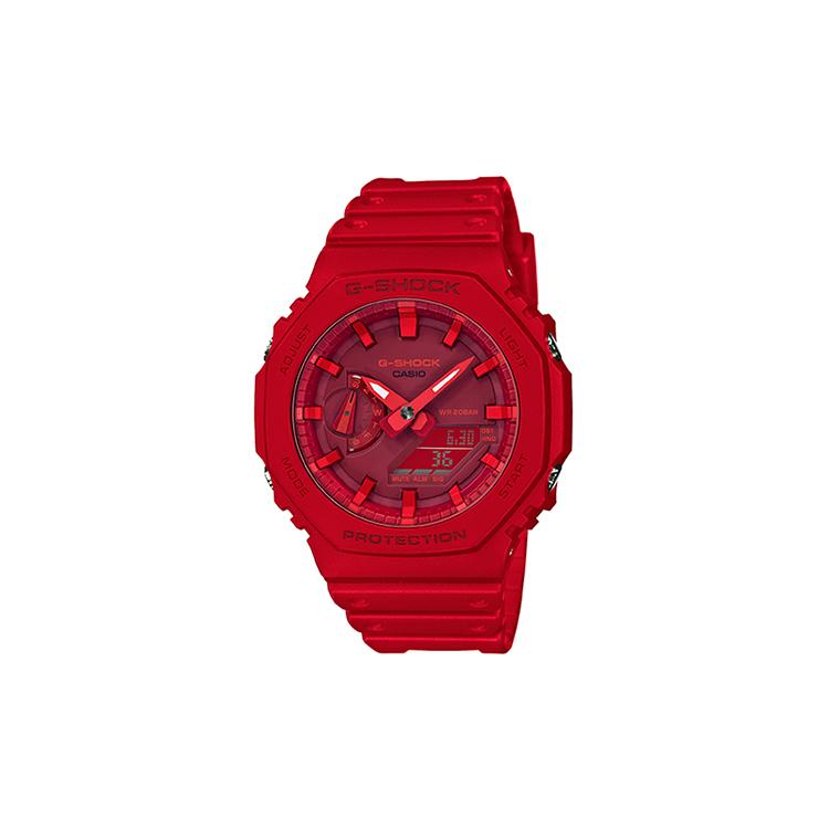 CASIO Men Liquid Crystal/Analog Dual Display Series Red Watch GA-2100-4APR GA-2100-4APR Red