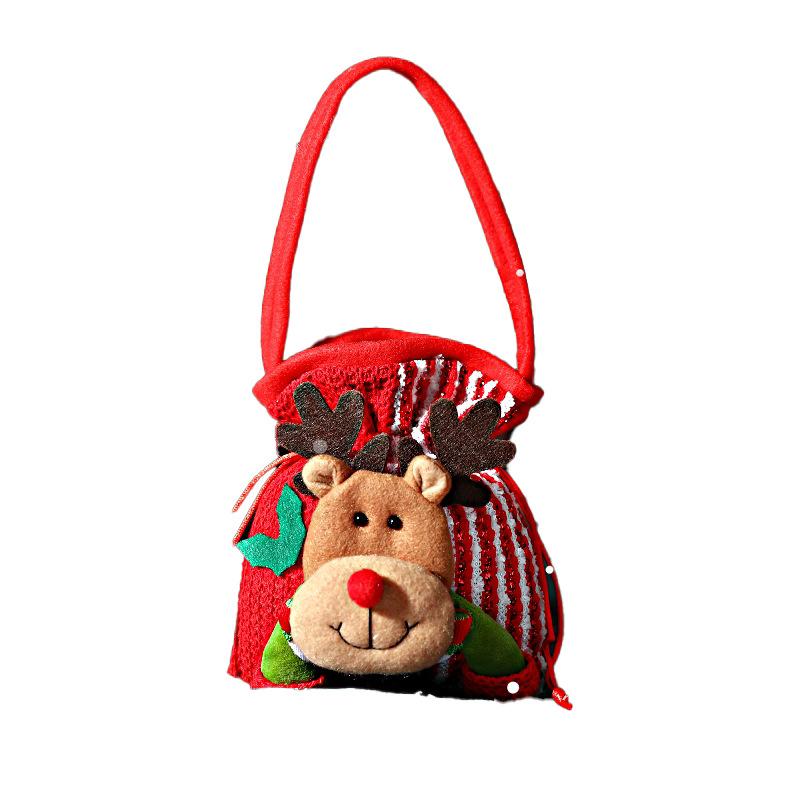 Christmas Gift Bag Santa Claus Backpack Bag Large Knitted High-end Doll Stereo Candy Bag Christmas Decoration