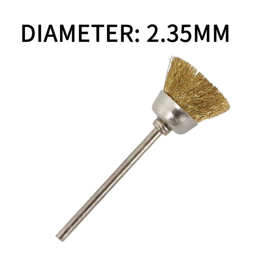Draht-Radbürsten-Set, einschließlich Drahtbürsten-Set aus Messing und Stahl  (2,35/3 mm) Schaft für Zubehör, rotierende Werkzeuge, Polier- und Reinigungswerkzeuge