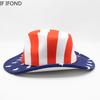 Winter Women Men Fedora Hat USA Flag Print Gentleman Western Cowboy Hat Cowgirl Felt Jazz Cap Sombrero Hombre