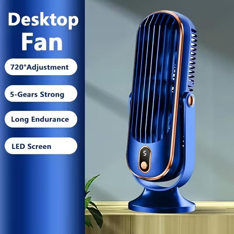 Rechargeable Portable Air Conditioner USB Desktop Cooling Fan 5 Speed Mini Air Cooler