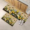 Daisy Sunflower Kitchen Runner Rug, Floral Bee Long Carpet for Restaurant, Non-Slip Floor Mat for Porch and Entrance