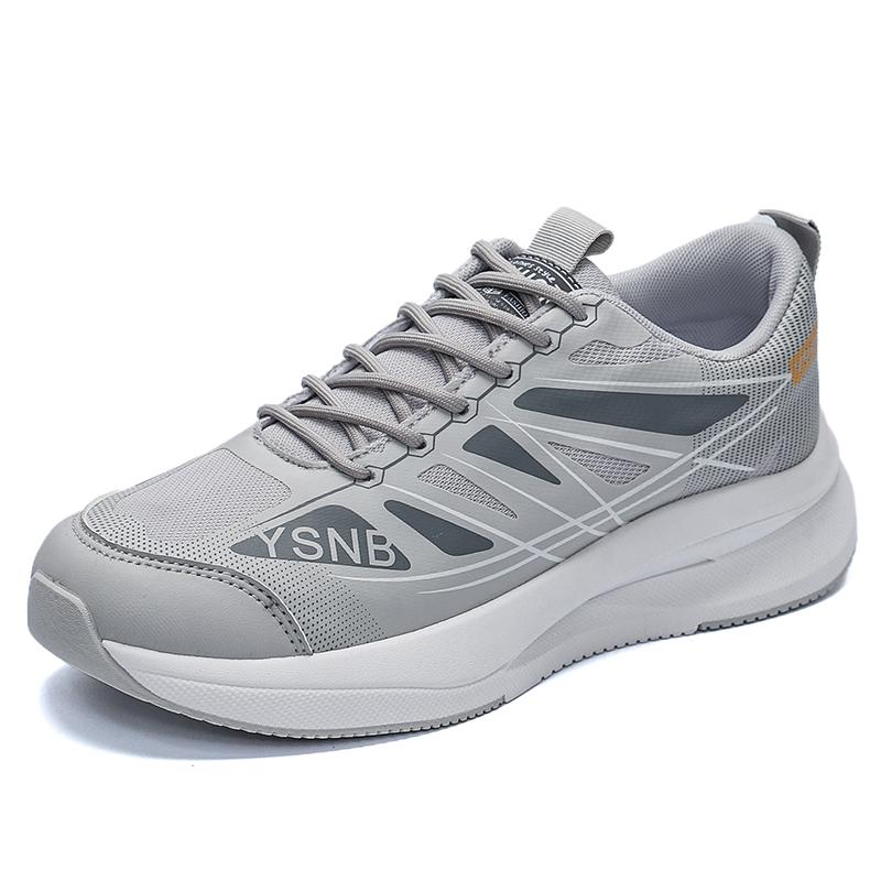 Fashion Sneaker Men Running Shoes Fashion Casual Mesh Breathable Height Increased Platform Climbing Gray Rubber Sole Wear-resistant Blac