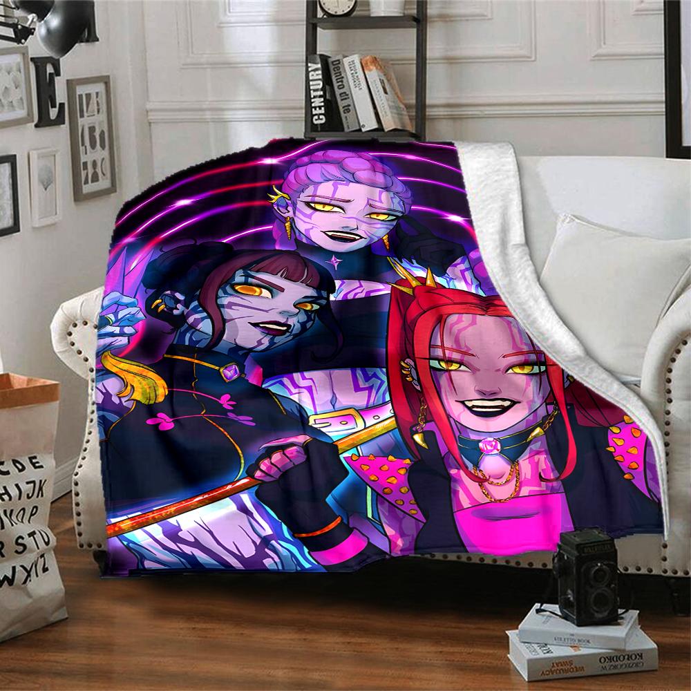1pc KPop Demon Hunters1 Blanket, Gift, for Men and Women, Soft Blanket, Good for Sofa Bed Couch Travel, Lightweight Flannel Blanket