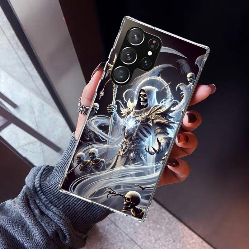 

Death Grim Reaper Skull Scythe Phone Case For Samsung Galaxy S26 S25 Edge S24 S23 Ultra S22 Plus S21 S20 FE Soft TPU Back Cover Samsung S26