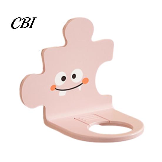Waterproof Plastic Hanger Wall Mounted Shampoo Holder Hook, Cute Cartoon Splicing Design, Self Adhesive Multi Functional Storage Hook Bottle