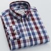 Men's Slim Fit Non-Iron Plaid Cotton Shirt - Long Sleeve, Spring Casual Style