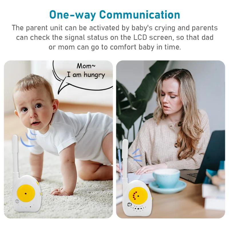 Wireless Baby Monitor Two-Way Radio Walkie-Talkie Interphone Sound Monitoring Kit Child Voice Crying Monitor with Indicators