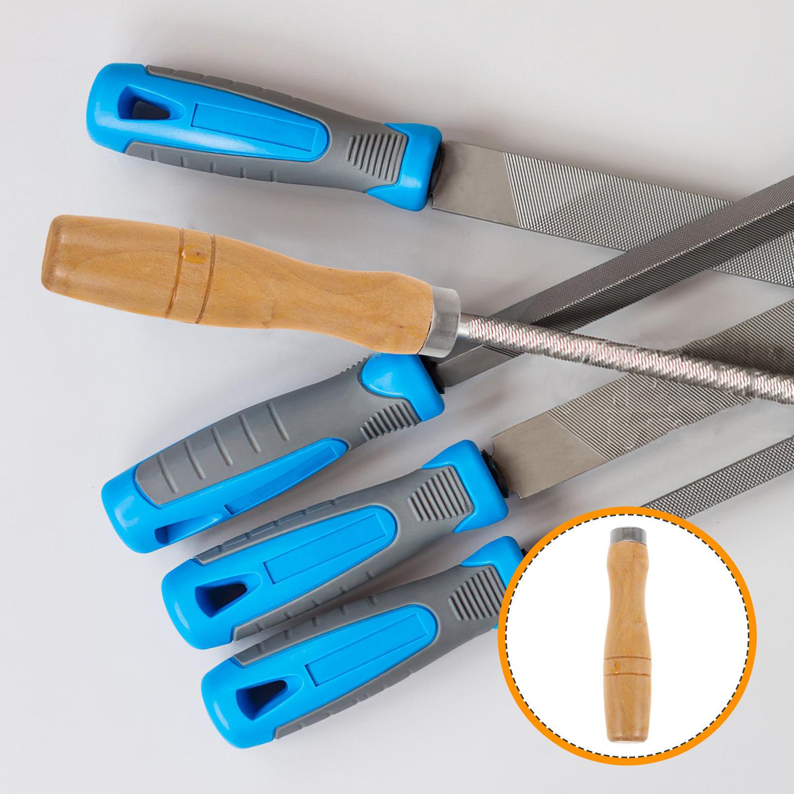 

5Pcs Wood Handle File Cutting Tool Set Ergonomic Impact Resistant Handle for File Woodworking Hand Tool 113Cm Length 10.5X3X2.2CM