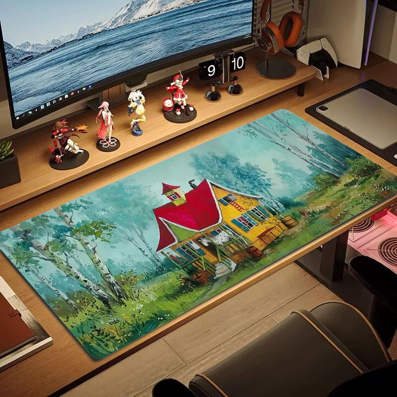 Colorful Dreamscape Large Size Mouse Pad Large Gaming Table Cushion Nonslip Laptop Tablet Big Mousepad Xxl Mat Mini Pc Playmat With Lock Edge