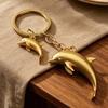 Keychain Pendant Zinc Alloy Dolphin Design Key Chain Easy To Hang Electroplated Metal Key Ring Backpack Car Accessory