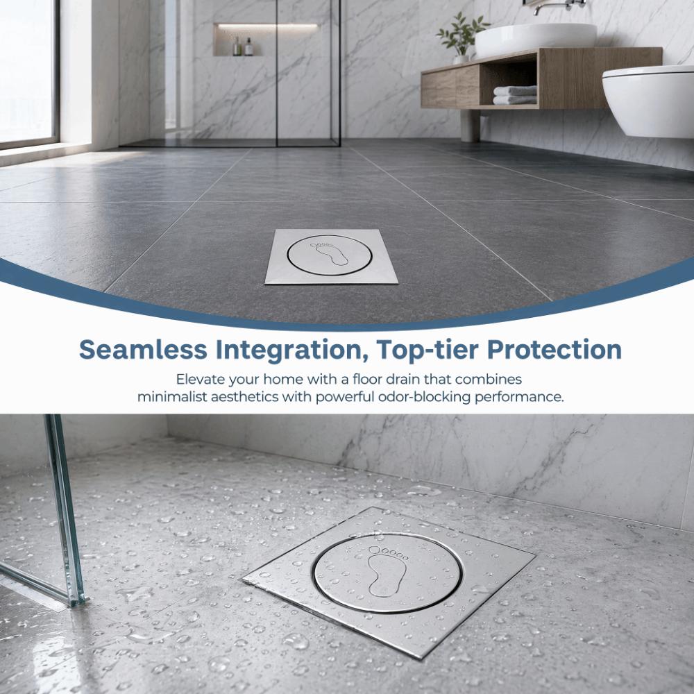 Removable Cover Grate Floor Drain Square Floor Drain Strainer Durable Shower Drain Garage 10cm