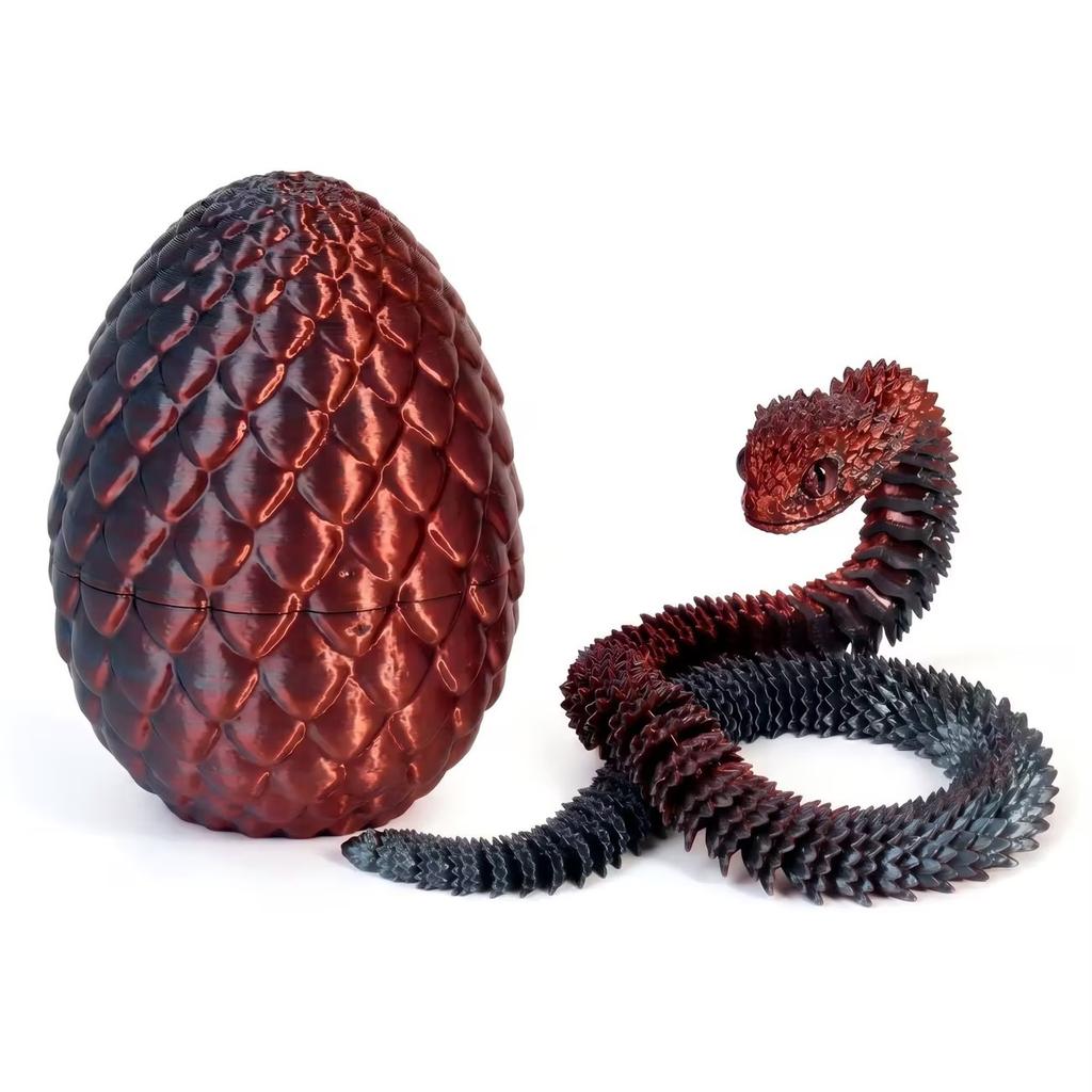 30/45/60cm 3D-gedrucktes Schlangenei Kreative Dekompression Schlangenform Beweglich Drehbar Gelenkig Schreibtischornament Realistisches Spielzeug
