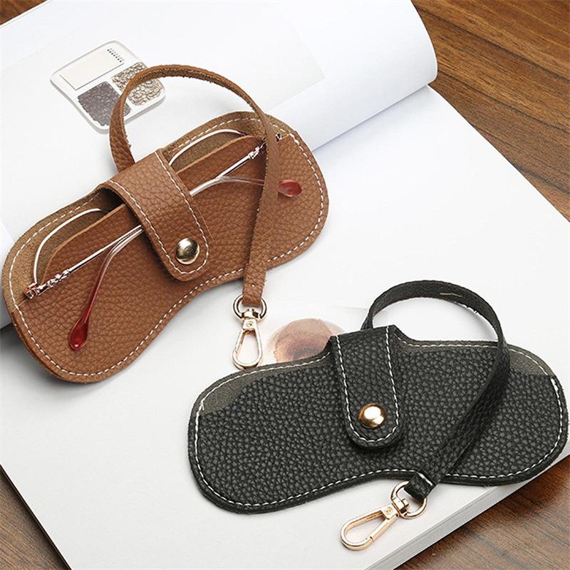 1Pcs Portable Myopia Frame Case Simple Eyeglasses Eyewear Storage Japan Portable PU Leather Glasses Bag Retro Sunglasses Case