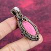 Thulite Pendant Rainbow Moonstone Pendant Copper Wire Wrapped Gemstone Jewelry