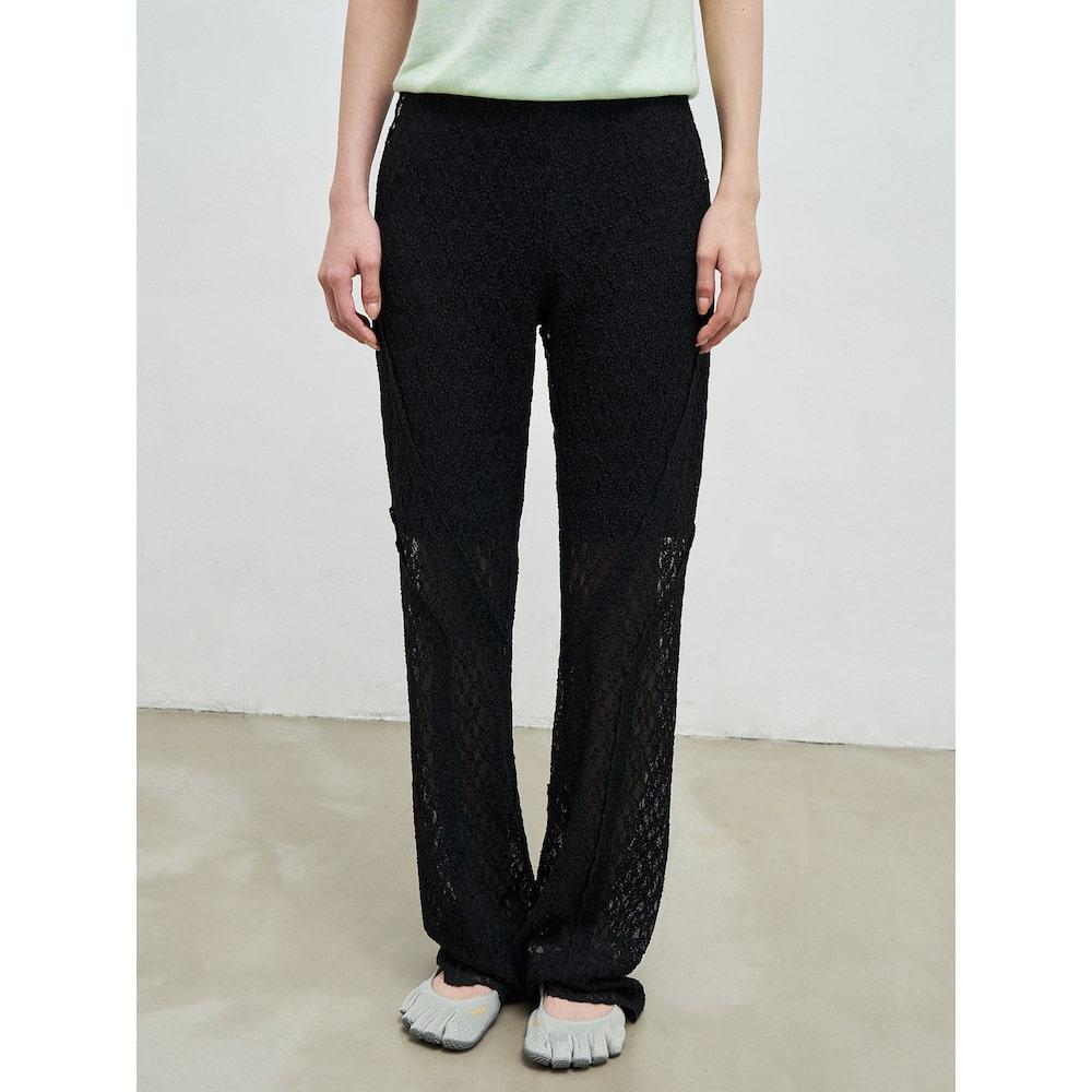 Anggae Lace Line Pants Black