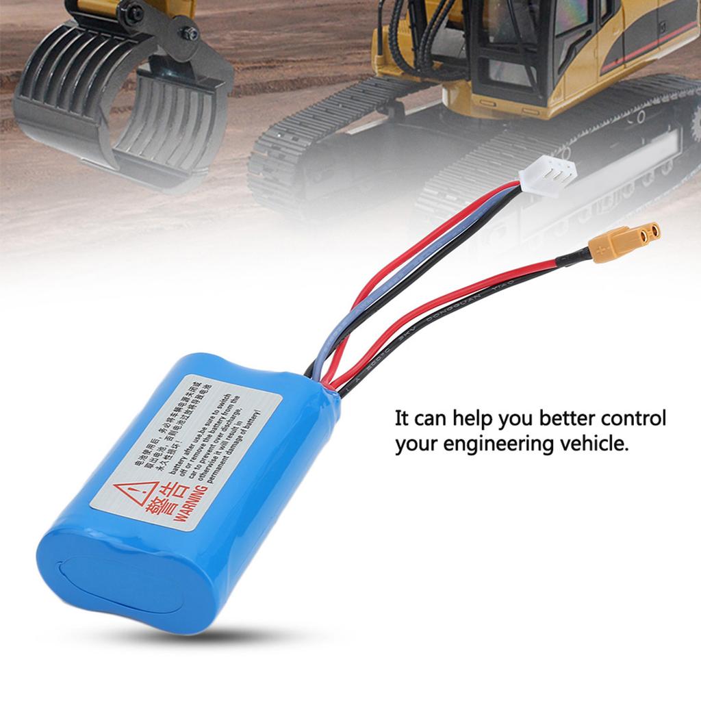 RC Car Lithium Battery, RC Car Lithium Battery Accessory Replacement for Excavator Engineering Vehicle
