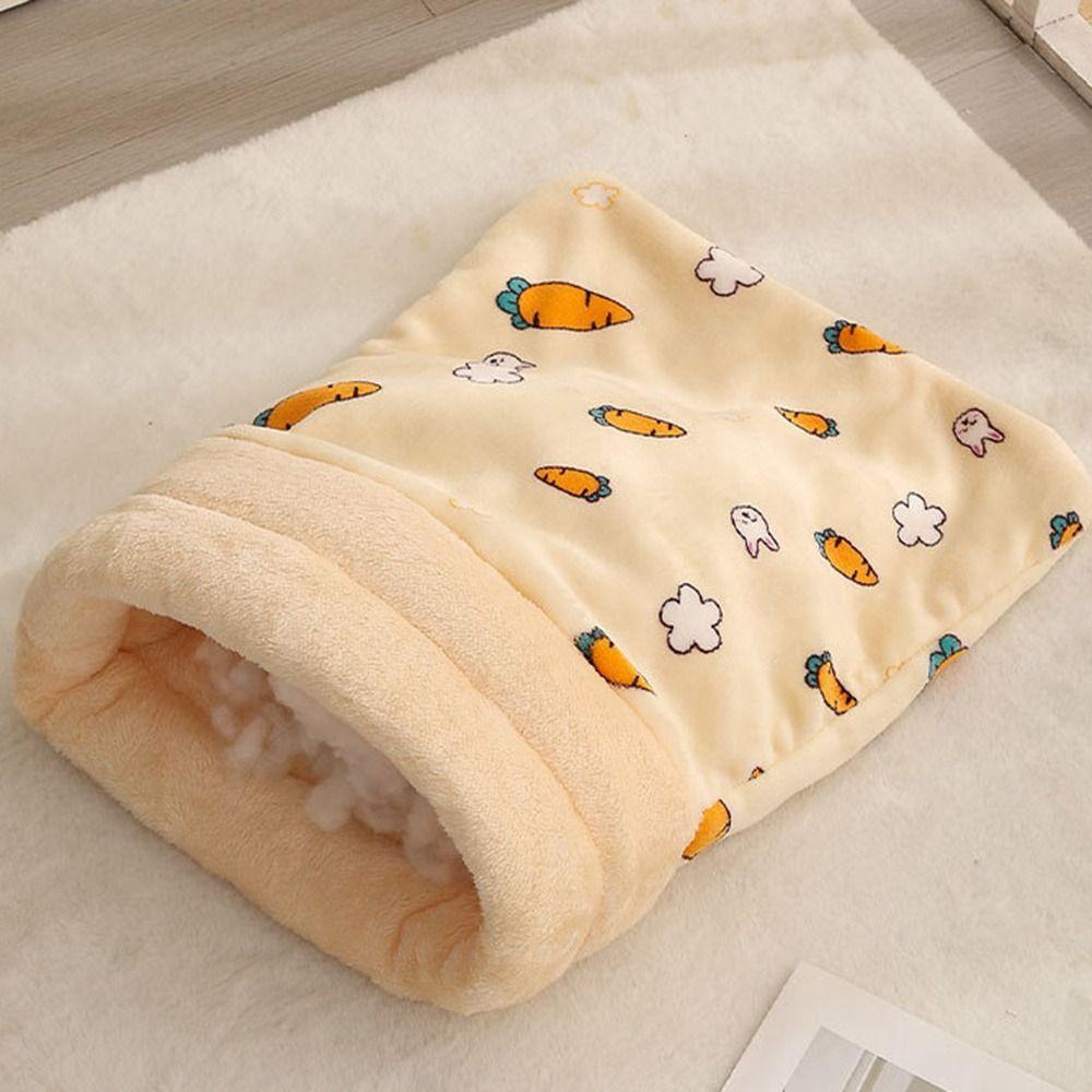 Plush Cat Sleeping Bag Thickened Kitten Quilt Bed Cute Cat Cave Bed  Pet Supplies