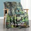 Dinosaurs Forest Customize Text Blanket Cozy Personalized Blanket Soft Warm Cozy Suitable for Office Chair Office Sofa Picnics Ideal for All Seasons