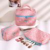 "Large Capacity Cherry Cat Quilted Cosmetic Bag – Cute & High-Value for Students"