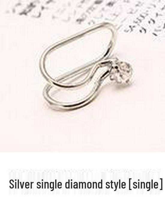 Korean Pearl and Diamond Star Ear Cuffs - U-Shaped Temperamental Stud Earrings