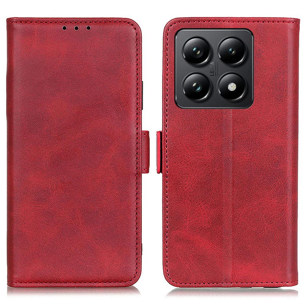 For Xiaomi 14T Case Stand Cowhide Texture PU Leather Phone Cover