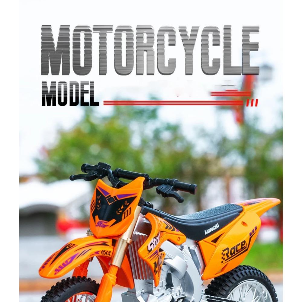 1/10 Kawasaki KX450 Alloy Sports Motorcycle Model Diecast Metal Street Crosscountry Racing Motorcycle Model High Simulation Kids Toy Gift