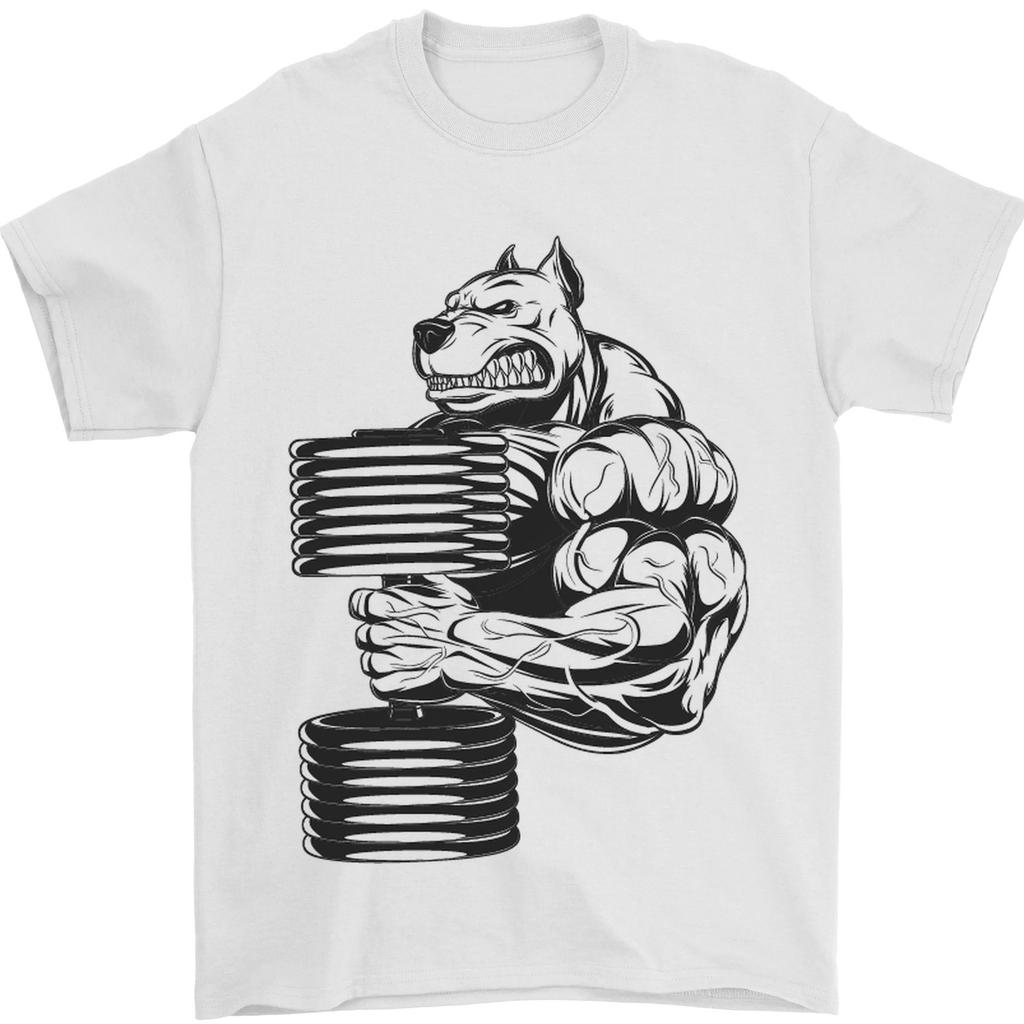 Bulldog Gym Training Graphic T Shirts Weightlifting Mens TShirt Classic Oneck Cotton Shortsleev Breathable Casual Tops Tee