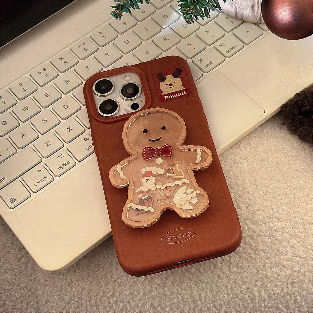 Gingerbread Man Rocking Stand iphone17iPhone Case15promax Christmas Cartoon14Applicable13Soft