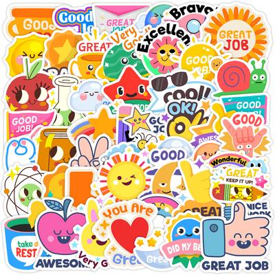 50 Children's Reward Graffiti Stickers Creative Reward Stickers Mobile Phone Computer Waterproof DIY Decorative Stickers