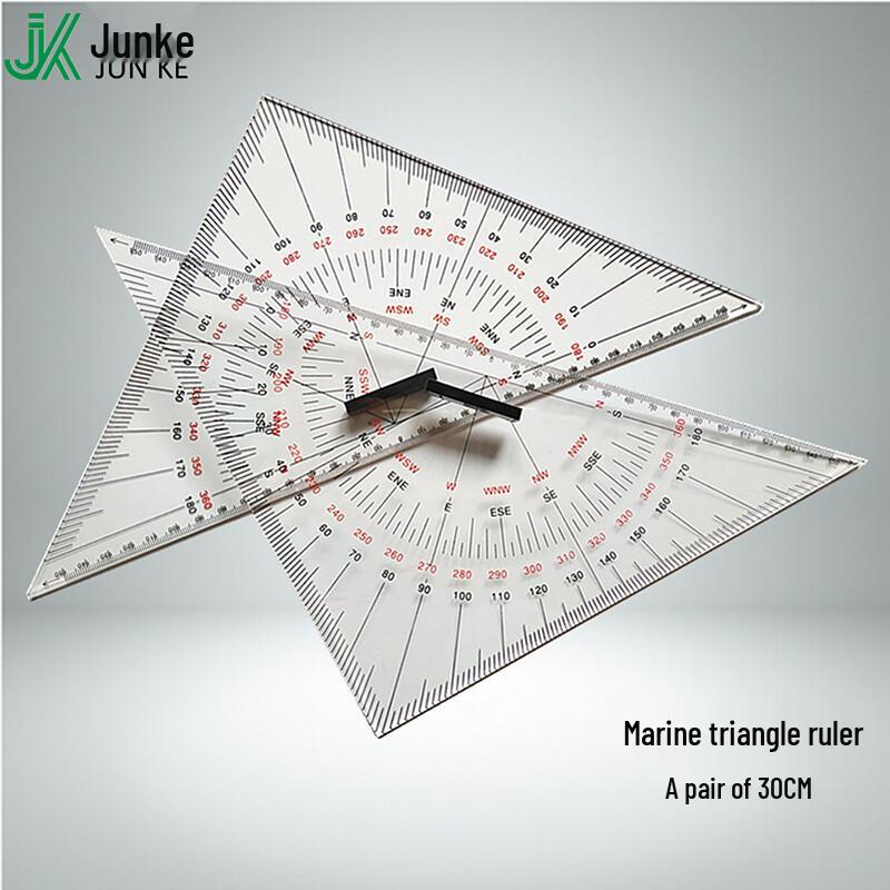 Junkie 30cm Nautical Chart Triangle Ruler Set with Handles