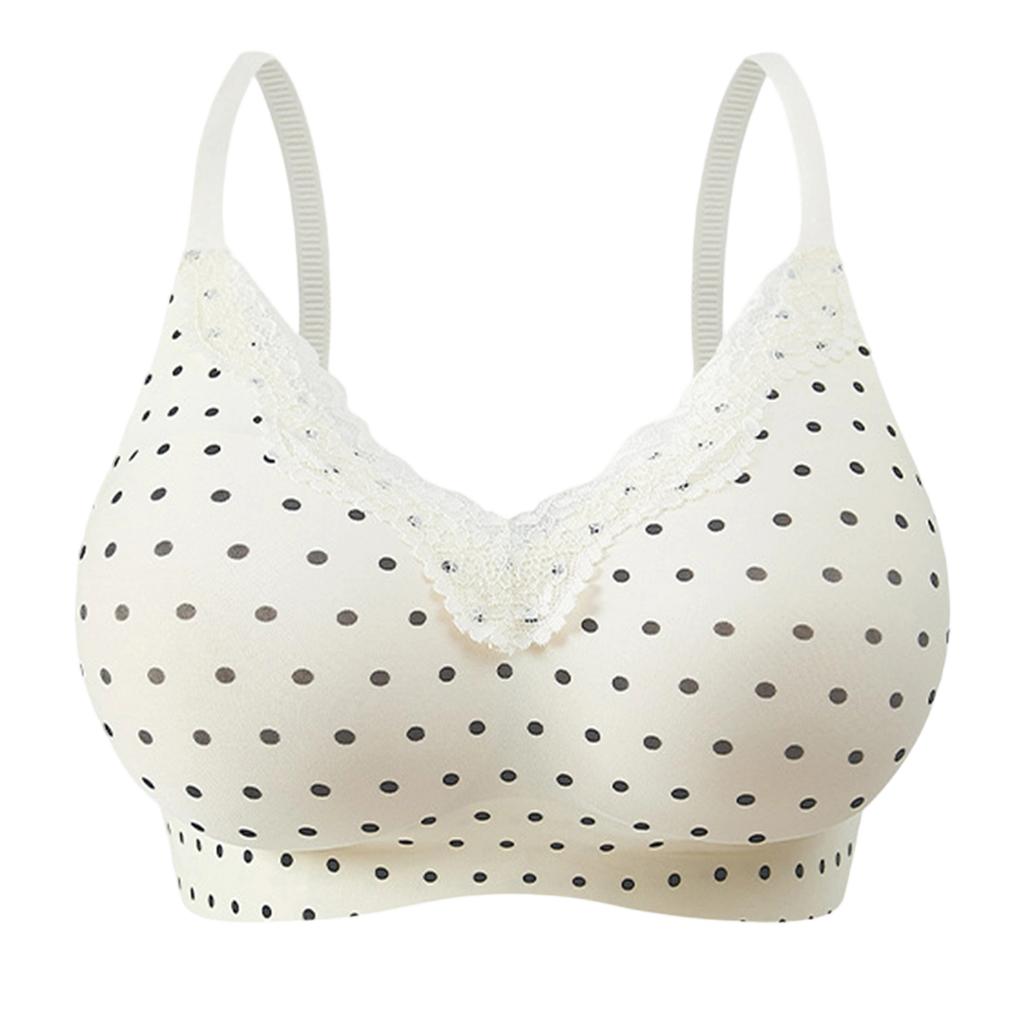 Women's French Floral Expansion Bra, Women's Gathering Sweet Lace Edge Without Steel Ring Bra