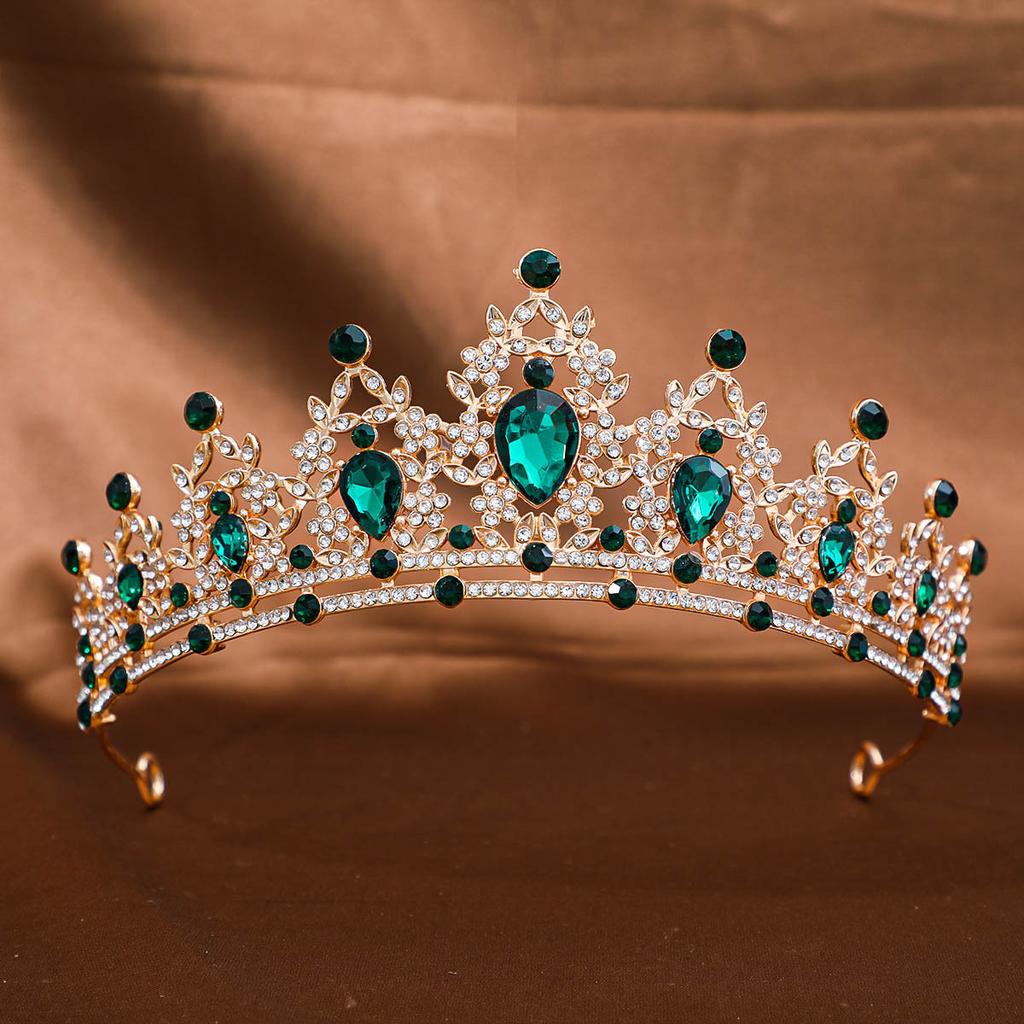 1 Stück Barockstil Kristallkrone Tiara Königinnenkrone Strasslegierung Haarband Damen Braut Hochzeit Haarschmuck