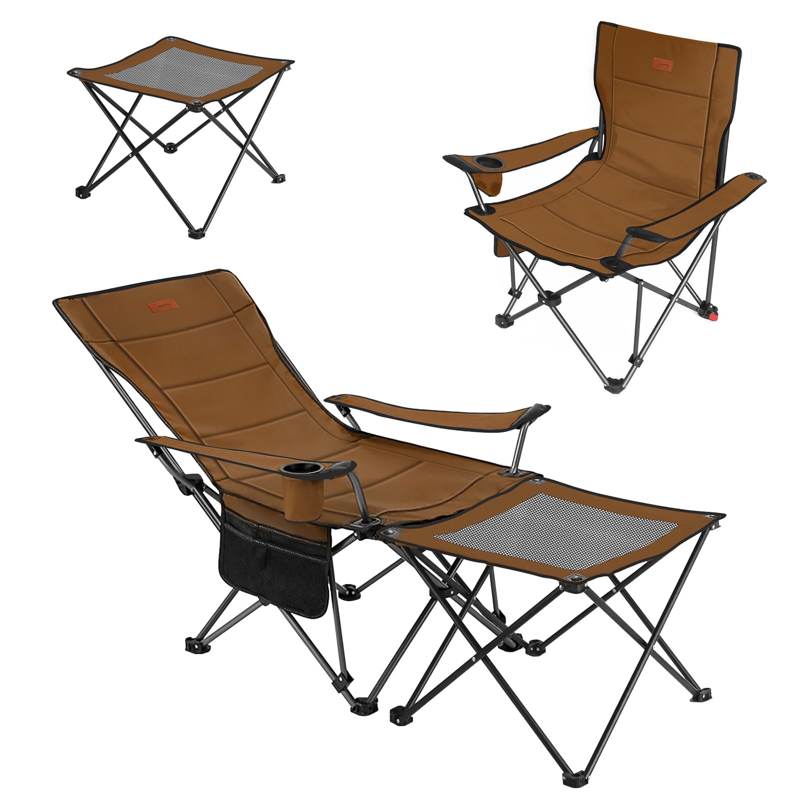 

Кресло для кемпинга Taimonik Recliner Nap Nap с 4 уровнями регулировки, складное кресло для отдыха на открытом воздухе, компактное, легкое, с разработанной чашкой, портативное хаки