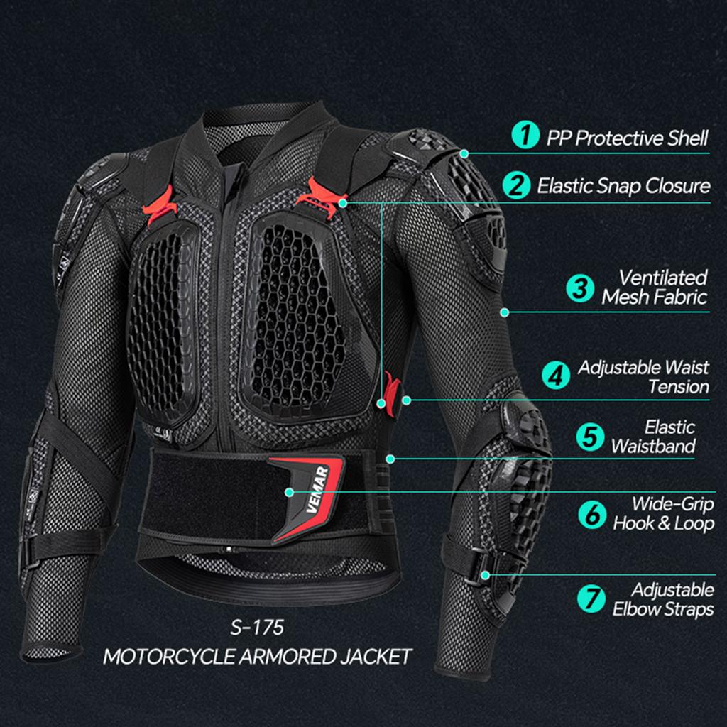 CE-Zertifizierte Motorrad-Schutzjacke Anti-Aufprall Anti-Sturz Körperpanzerjacke DH MTB Offroad Motocross Schutzausrüstung S-5XL